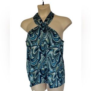 PLEIONE Sleeveless Marble Print Blouse Size XL